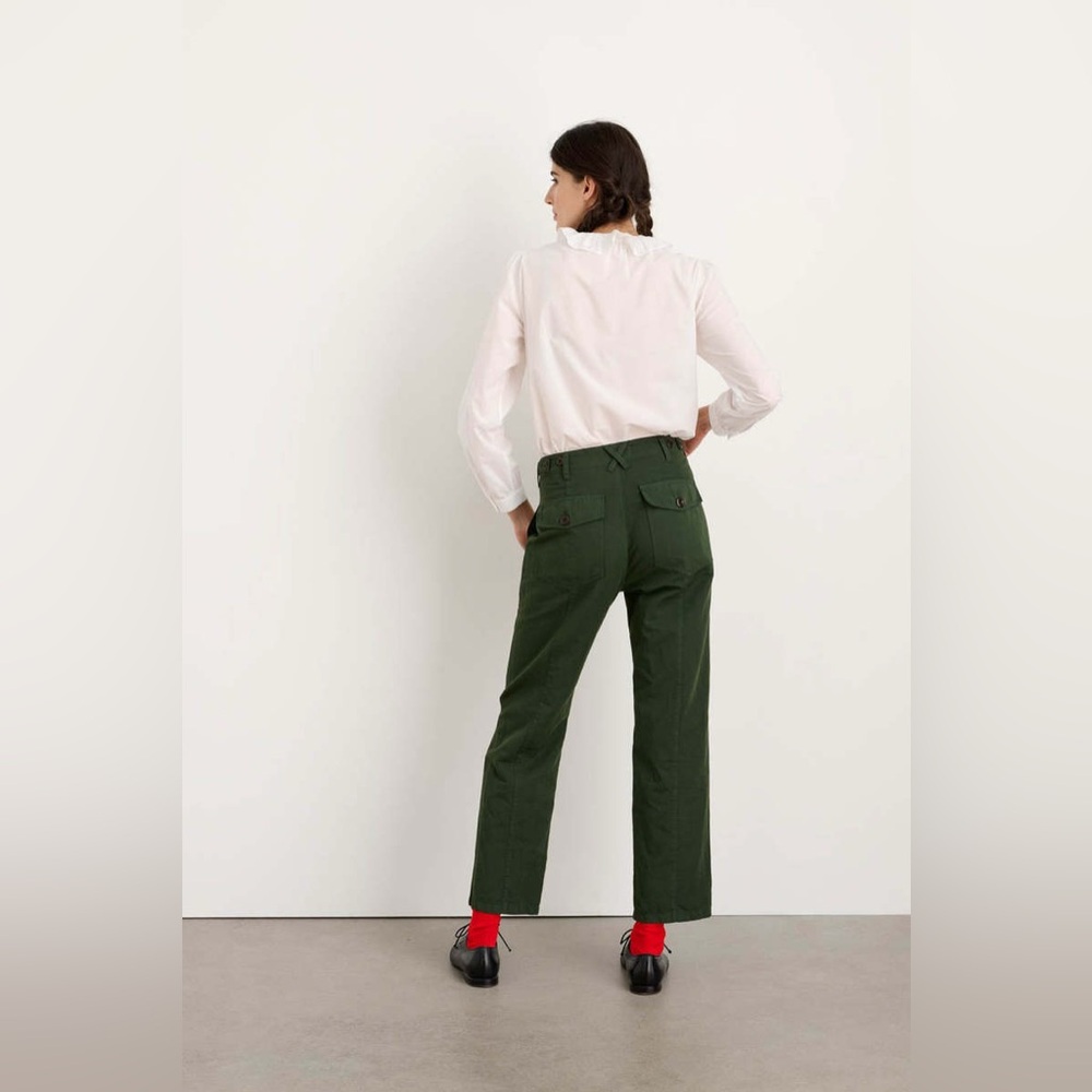 Alex Mill Neil Utility Straight Leg Linen Blend Pant Pine Needle Size‎ 0 - Picture 2 of 7
